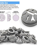 Big Bundle 150 Piece Nylon Push-In Wire Connectors For Electrical Boxes, Non Metal Knockout Plugs And Junction Box Fittings Perfect For DIY Conduit Work And Heavy Duty Cable Management Projects, 3/8-1/2 in gray plastic