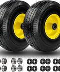 10 Inch Solid Tire And Wheel For Hand Trucks Garden Wagons Carts And Dollies, 4.10/3.50-4 Size with bearings set
