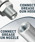 Close-up of Inline Grease Gun Hose Swivel Connector With One Eighth NPT Threads For Manual Grease Guns Universal Fit