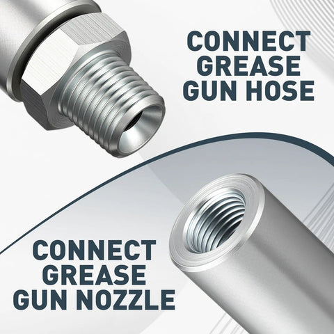 Close-up of Inline Grease Gun Hose Swivel Connector With One Eighth NPT Threads For Manual Grease Guns Universal Fit