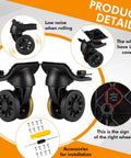 Four Pcs Luggage Wheel Replacement Set With Two Left And Two Right Caster Wheels Includes Screws And Screwdriver For Suitcase Repair