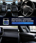 Toyota Leather Repair Kit 8-Piece Leather And Vinyl Scratch Restorer for car interior seats and steering wheel close-up view.