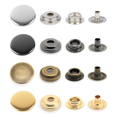 Antique Brass Snap Fasteners 15Mm Heavy Duty Ring Socket Snaps Pack Of 10 Color Plated Solid Brass Press Stud Poppers for various crafts.