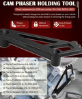 Ford Timing Belt Tools Set for 4.6L 5.4L and 6.8L 3V Engines Including Cam Phaser Holder, metal tool close-up view