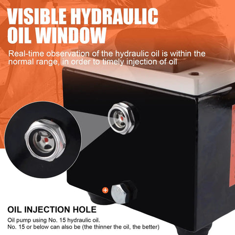 Electric Hydraulic Pump Power Pack Single Acting 110V 120V 10000 PSI Two Stage Unit oil injection hole detail