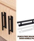Self Stick Push Pull Cabinet Handles Hidden Pulls Instant Install Cabinets Doors Wardrobes And Drawers Plastic No Drill Required Corrosion Resistant Smooth Feel Easy Peel And Stick Adhesive Rounded Ergonomic Design Black on wood cabinet doors