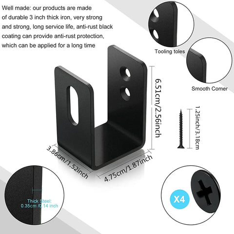 Heavy Duty U Shaped Door Barricade Bracket For 2x4 Openings Built To Last Steel Security Hanger with Anti Rust Finish