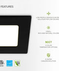 Features of 12 Pack LED Square Recessed Ceiling Lights 4 Inch Ultra Slim Canless Wafer Downlights Dimmable With 5 CCT