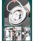 Straight Up 304 Stainless Steel Milk Can Jug Beverage Dispenser with double handles and secure lid made for reliable daily use.