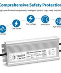 Heavy Duty 24V 350W LED Power Supply With IP67 Waterproof Build And Low Voltage Transformer AC To DC Converter safety features
