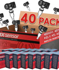 Autel MX-sensor TPMS 40-pack with metal stems; front view of red box and 40 individual sensor boxes.