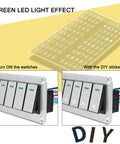 Green LED light Eight Gang Aluminum Rocker Switch Panel For 12V And 24V Systems, and DIY stickers for marine use
