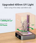 2 In 1 Resin 3D Printer Wash And Cure Station UW03 with 405nm UV curing rotary box showcasing miniature curing process