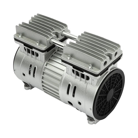 Hassle Free Shop Grade Air Compressor Pump Head With Pure Copper Motor Twin Cylinder 3Hp smooth running design, showing copper motor and fins.