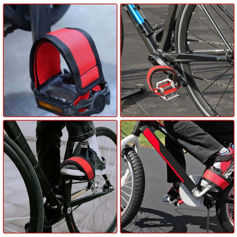 One Pair Adjustable Bike Pedal Straps For Extra Grip And Comfort Anti Slip Nylon Foot Clips With Double Adhesive Straps Heavy Duty