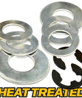 Metal washers and clips for Front Wheel Bushing to Bearing Conversion Kit for RH and LH Front Axle Steering Spindles Fits 532403087 532403088