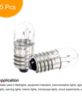 Top Shelf E10 Screw Base Miniature Bulbs delivering a crisp warm yellow glow, two bulbs shown with glass dome, pack of 25.