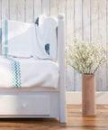White Wood Peel And Stick Wallpaper Self Adhesive Removable Vinyl Plank Paper For Walls And Cabinets in bedroom setting