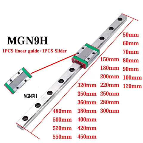Top Tier MGN Linear Rail And Block Set For 3D Printers And CNC Projects Featuring Super Smooth Sliding Action with 550mm guide.