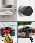 No Sweat Combo Door Knob Lock Child Proof Cover Seals Keyholes For Bedroom And Bath Faucets Water Gas Valves with black metal design.