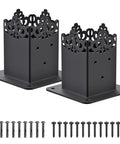 Beefy 4x4 Post Anchor Base With 3.6 X 3.6 Inch Inner Size, Heavy Duty Post Brackets, 2 Pack with screws, for pergola and deck posts