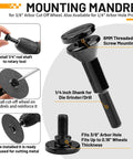 Guide for using Five Piece Three Inch Cut Off Wheel Set With Quarter Inch Shaft Mandrel For Die Grinders And Rotary Tools