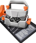 Beefy Manual Dovetail Alignment Pusher Tool With Rotatable Block, Precision Scale, And Smooth Horizontal Travel For Precise Positioning, Heavy Duty Aluminum Frame And Steel Construction, orange