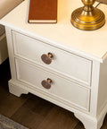 Nightstand with Eight Pack 1.4 Inch Antique Brass Cabinet Knobs With Three Mounting Screw Sizes, Vintage Dresser Drawer Pulls.
