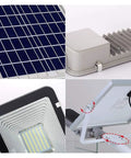 Zero Wire Headaches Solar Outdoor Flood Light With Smart Remote Heavy Duty IP65 Weatherproof Yard Lamp solar panel and fixture details.