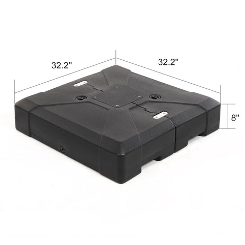 Offset Patio Umbrella Base For Purple Leaf Offset Umbrellas, Sand Or Water Fill, Square 32.2 Inch, Heavy Duty PP Stand, 8 Inch Height