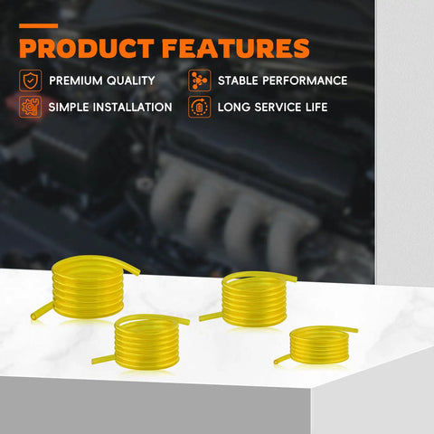 4 Sizes 16 Feet Fuel Line Hose Kit For Zama Stihl Poulan Craftsman Husqvarna Trimmers Chainsaws And Blowers coiled yellow hoses