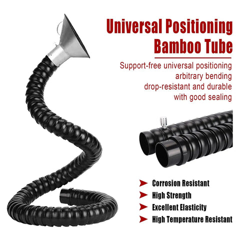 Flexible Air Duct Collector Arm With Hood For Smoke And Dust Extraction Pro-Grade 1.5M Length 100MM ID Soldering Fume Extractor