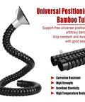 Rock Solid Heavy Duty Welding Smoke Extractor Hose With Hella Flexible 360 Degree Articulated Duct showing flexible black tube with metal end.