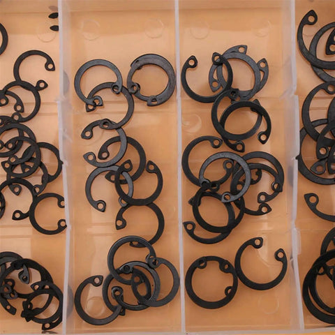 100 Piece C Clip Snap Ring Kit With Box 11mm To 21mm C Type Retaining Rings Assorted Sizes in storage box