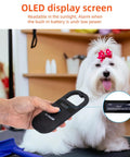 Person scanning dog with Upgraded Pet Microchip Scanner With 256 Data Storage, Rechargeable Handheld Chip ID Reader With OLED Display.