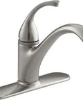 Forté 3-Hole Kitchen Sink Faucet With 9-1/16 Inch High Arc Spout Single Lever Handle Vibrant Stainless Finish side view