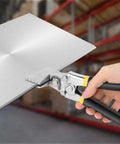 3 Inch Hand Seamer Sheet Metal Tool with Offset Handles, Pro Grade Carbon Steel Straight Jaw for Bending and Seaming Metal