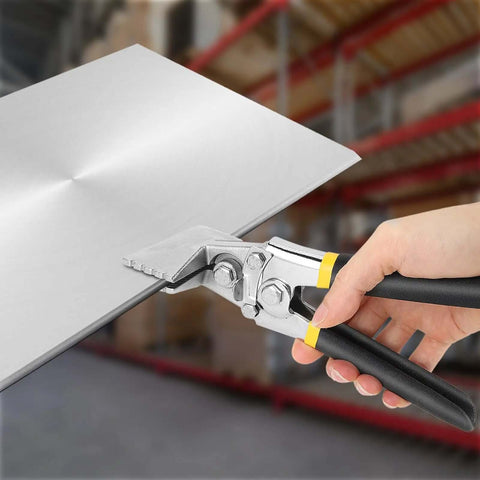 3 Inch Hand Seamer Sheet Metal Tool with Offset Handles, Pro Grade Carbon Steel Straight Jaw for Bending and Seaming Metal
