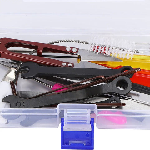 Pro Grade Overlock Sewing Machine Maintenance Tool Kit With Storage Box, 14 Essential Tools For Cleaning And Repair visible