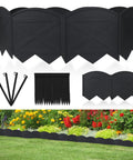 No Dig Garden Edging Kit 20 Ft Black Landscape Border With 20 Stakes 6 Inch Tall Heavy Duty PP Plastic Edging displayed