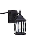 Traditional Outdoor Wall Sconce With Seeded Glass And Two Built In GFCI Outlets For Easy Access Power Black Finish Weather Resistant Porch Lighting For Patio Or Garden