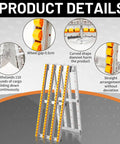 Close-up of Foldable Manual Gravity-Powered Conveyor Roller System showing details and folded view with steel frame.