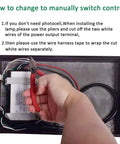 Hand using pliers to adjust wiring on Beefy 120W LED Wall Pack Flood Light with Dusk to Dawn Photocell, 750W HPS HID equivalent