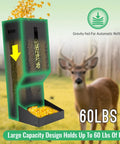 Heavy Duty Metal Deer Feeder With Gravity Dispenser For Protein And Corn Feed Built Like A Tank Rock Solid Galvanized Steel with 60 lbs capacity.