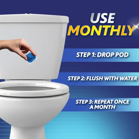 Septic Tank Treatment Pods 12 Month Supply With Dual Action Enzymes To Break Down Waste And Stop Backups, Fast Acting Home Solution