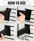 Hands installing 10 Pack 12 Inch Slatwall Shelf Brackets With Lip Heavy Duty Metal Slat Wall Brackets For Shelving And Display In Garage Kitchen Or Shop Bulk Black Finish Durable Mounting Accessories onto a slat wall.