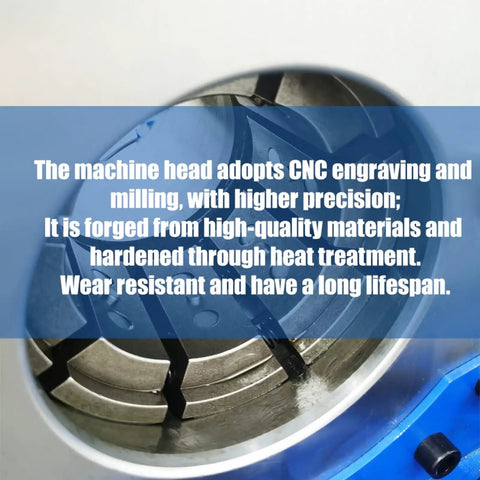 Close-up of the 12v Portable Electric Hydraulic Hose Crimping Machine head, showcasing CNC engraving precision for durable performance.