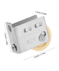 Heavy Duty Guide Pulley Roller Replacement Wheel For Sliding Barn Doors And Cabinets Featuring Rock Solid Construction And Smooth As Butter Silent Glide Action, silver steel rim and yellow roller.