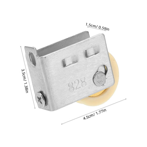 Heavy Duty Guide Pulley Roller Replacement Wheel For Sliding Barn Doors And Cabinets Featuring Rock Solid Construction And Smooth As Butter Silent Glide Action, silver steel rim and yellow roller.