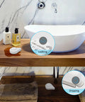 Zigbee Water Leak Sensor With Dripping Detection, 120dB Alarm, App Alerts below a sink with leak detection indicator.